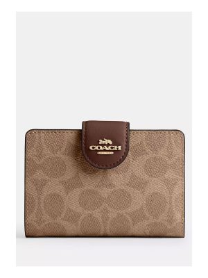 COACH Medium Corner Zip Wallet In Signature Canvas