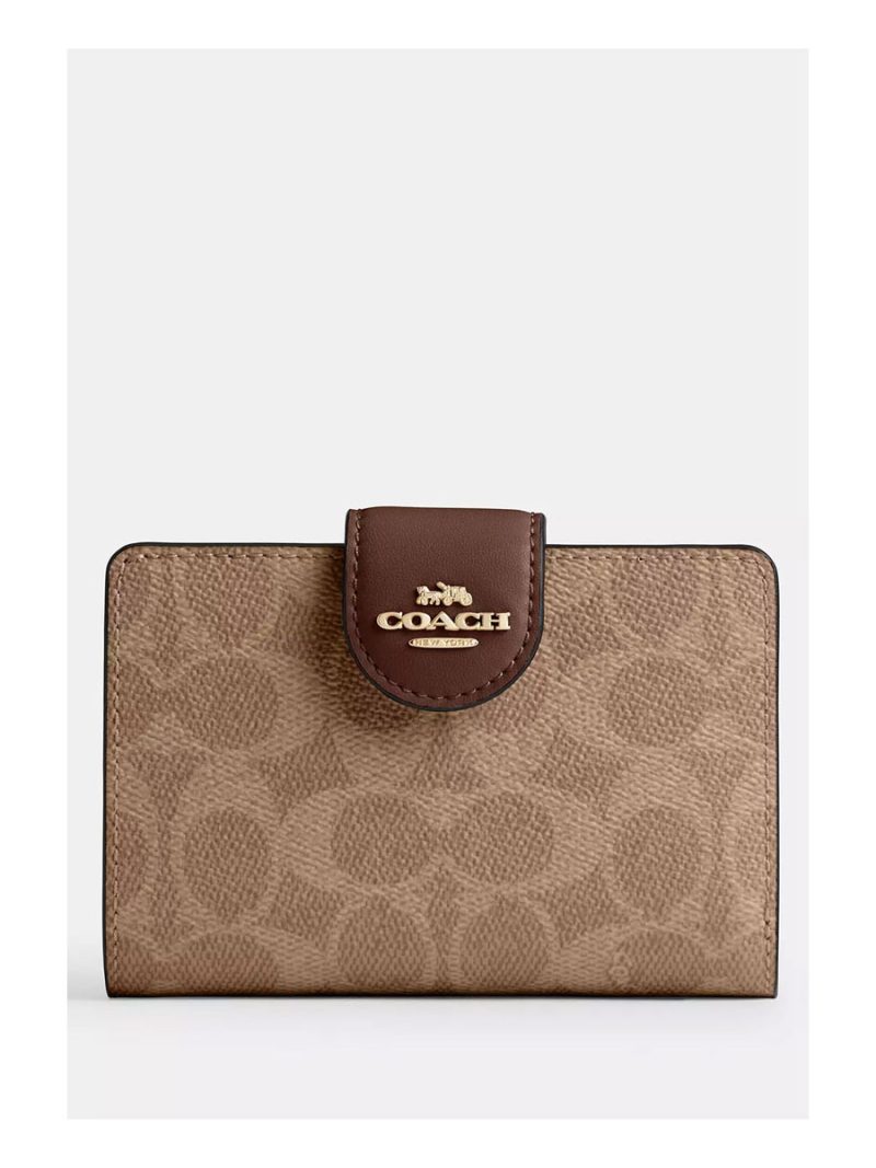 COACH Medium Corner Zip Wallet In Signature Canvas