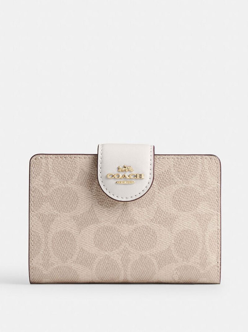 COACH Medium Corner Zip Wallet In Signature Canvas