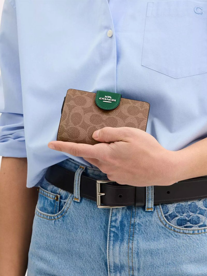 COACH Medium Corner Zip Wallet In Signature Canvas - Image 3