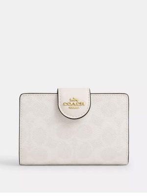 COACH Medium Corner Zip Wallet In Signature Canvas