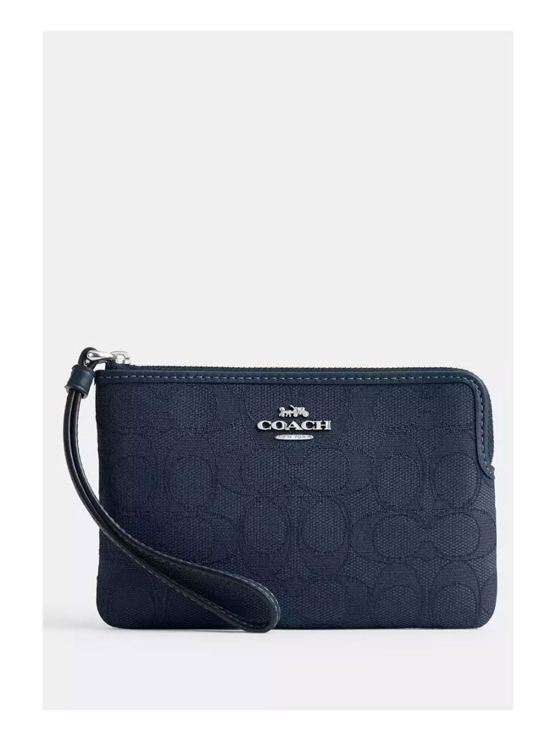 COACH Corner Zip Wristlet In Signature Jacquard