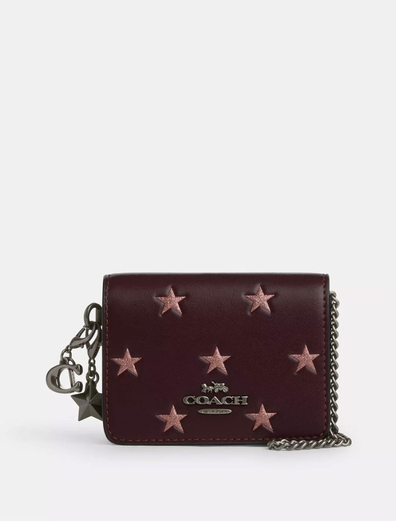 COACH Boxed Mini Wallet On A Chain With Star Print - Image 2