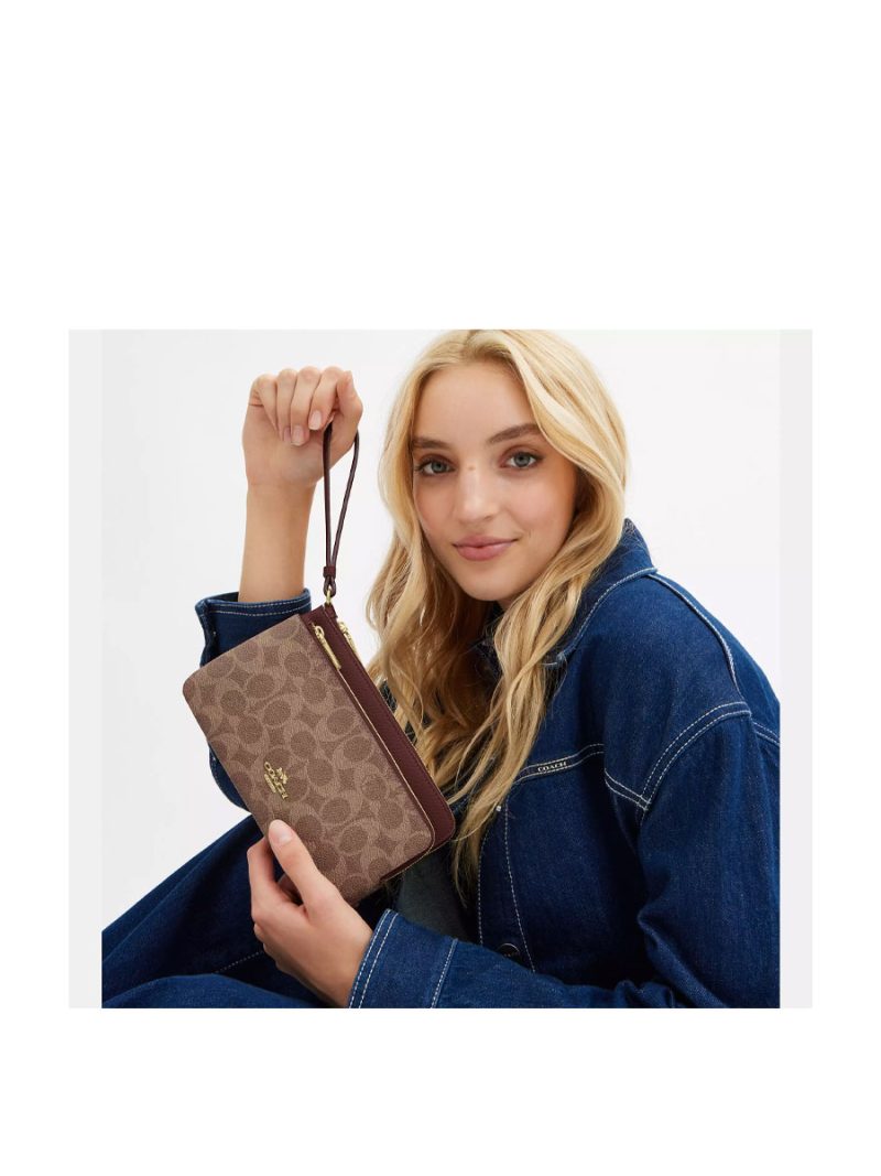 COACH Double Zip Wallet In Signature Canvas - Image 4