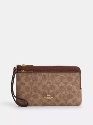 COACH Double Zip Wallet In Signature Canvas