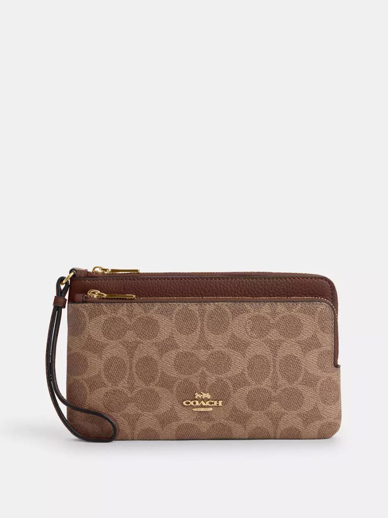 COACH Double Zip Wallet In Signature Canvas