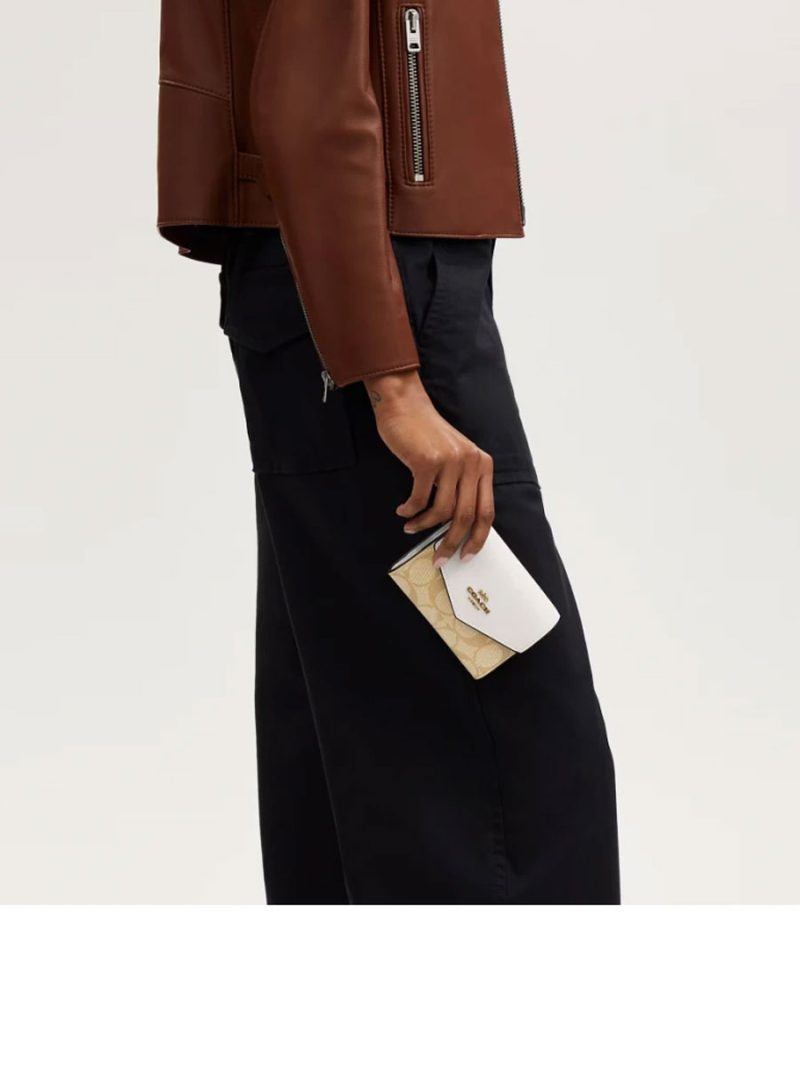 COACH Mini Envelope Wallet With Strap In Signature Canvas - Image 4
