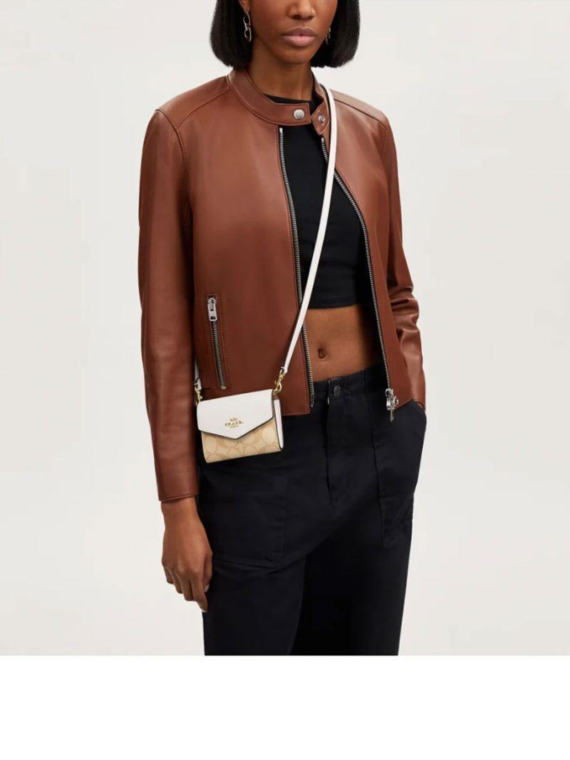 COACH Mini Envelope Wallet With Strap In Signature Canvas - Image 5