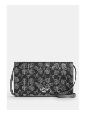 COACH Anna Foldover Clutch Crossbody Bag In Signature Canvas