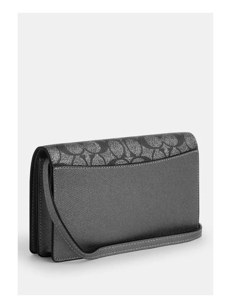 COACH Anna Foldover Clutch Crossbody Bag In Signature Canvas - Image 3