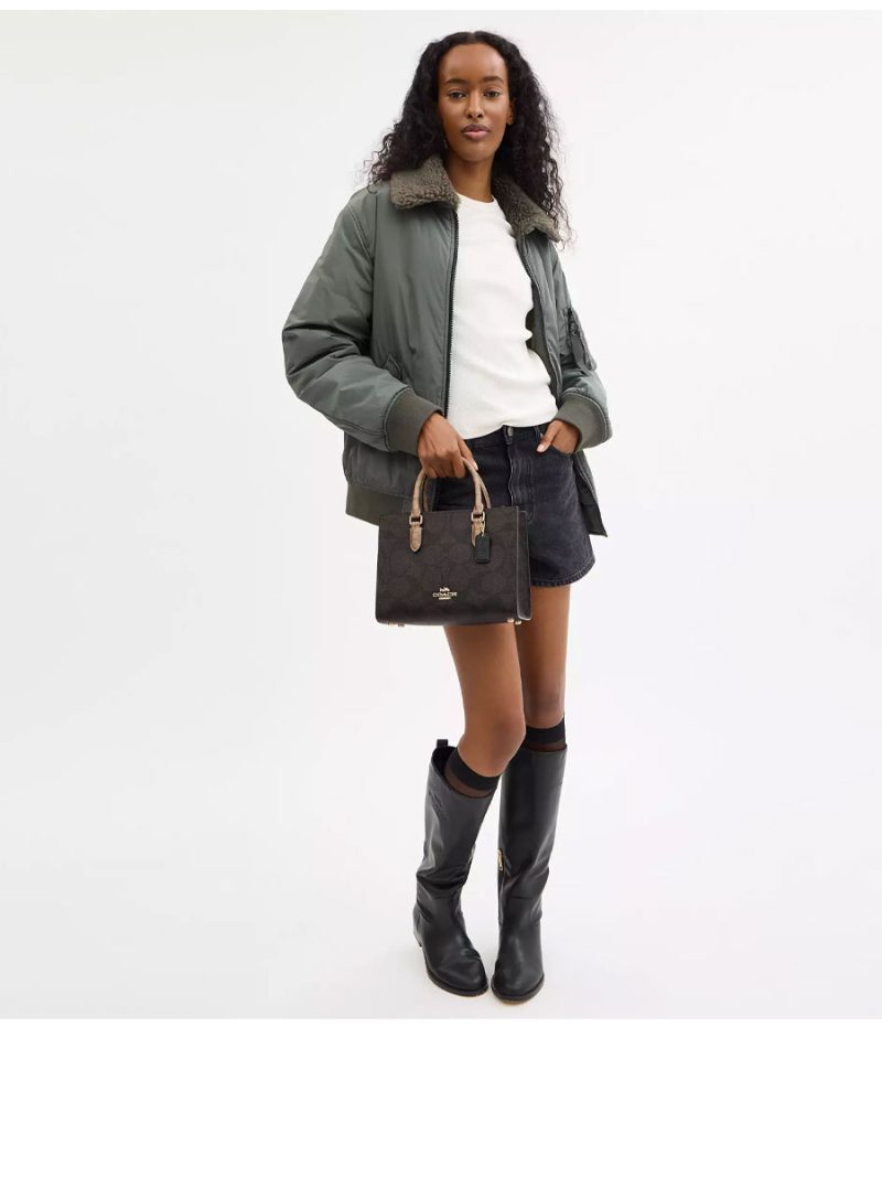 COACH Maggie Small Tote Bag In Blocked Signature Canvas - Image 5