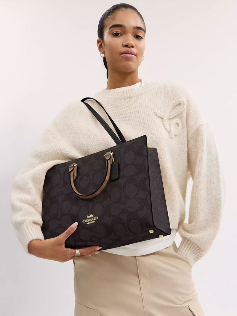 COACH Maggie Tote Bag In Blocked Signature Canvas - Image 11