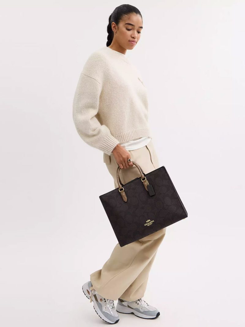 COACH Maggie Tote Bag In Blocked Signature Canvas - Image 7