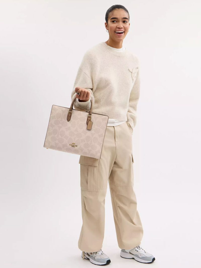 COACH Maggie Tote Bag In Blocked Signature Canvas - Image 6