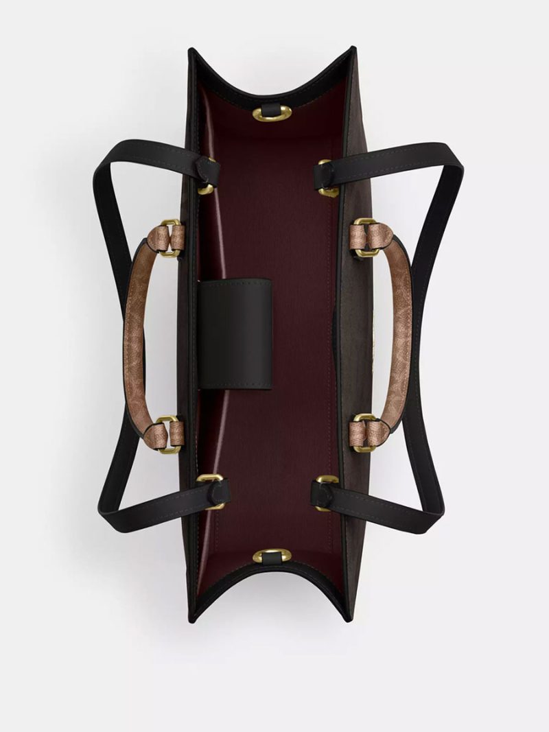COACH Maggie Tote Bag In Blocked Signature Canvas - Image 9