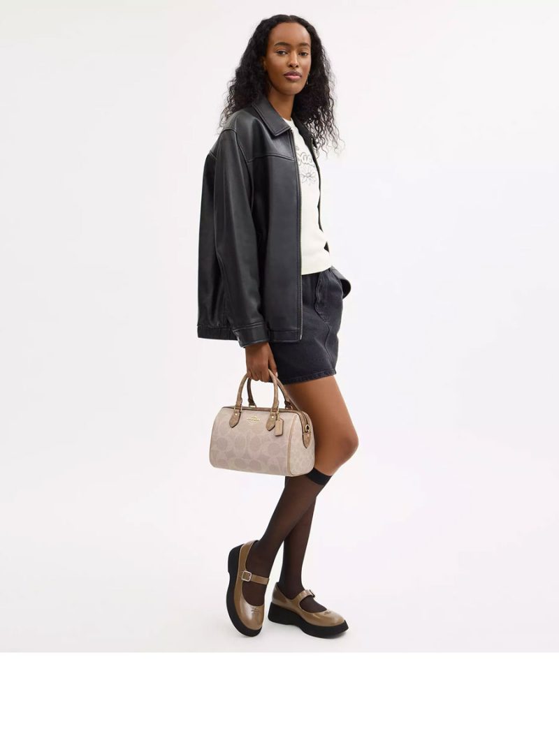 COACH Rowan Satchel Bag In Blocked Signature Canvas - Image 4