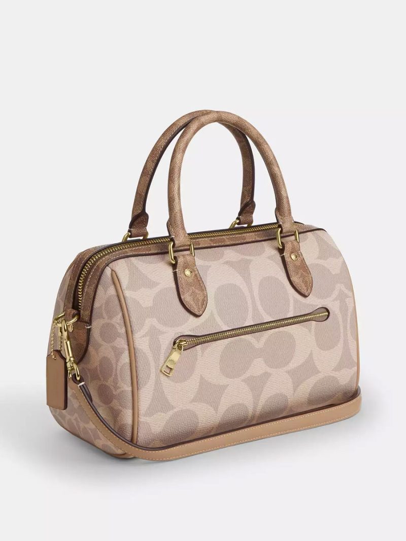 COACH Rowan Satchel Bag In Blocked Signature Canvas - Image 3