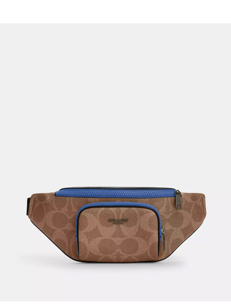 COACH Racer Belt Bag In Blocked Signature Canvas - Image 9