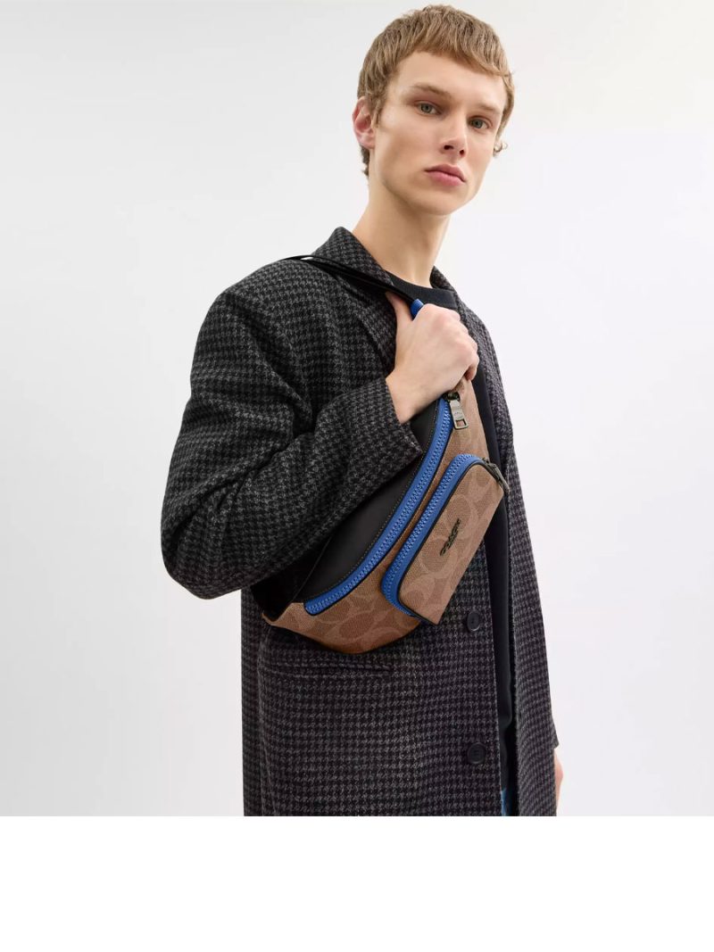 COACH Racer Belt Bag In Blocked Signature Canvas - Image 5