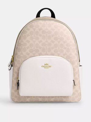 COACH Large Court Backpack In Signature Canvas