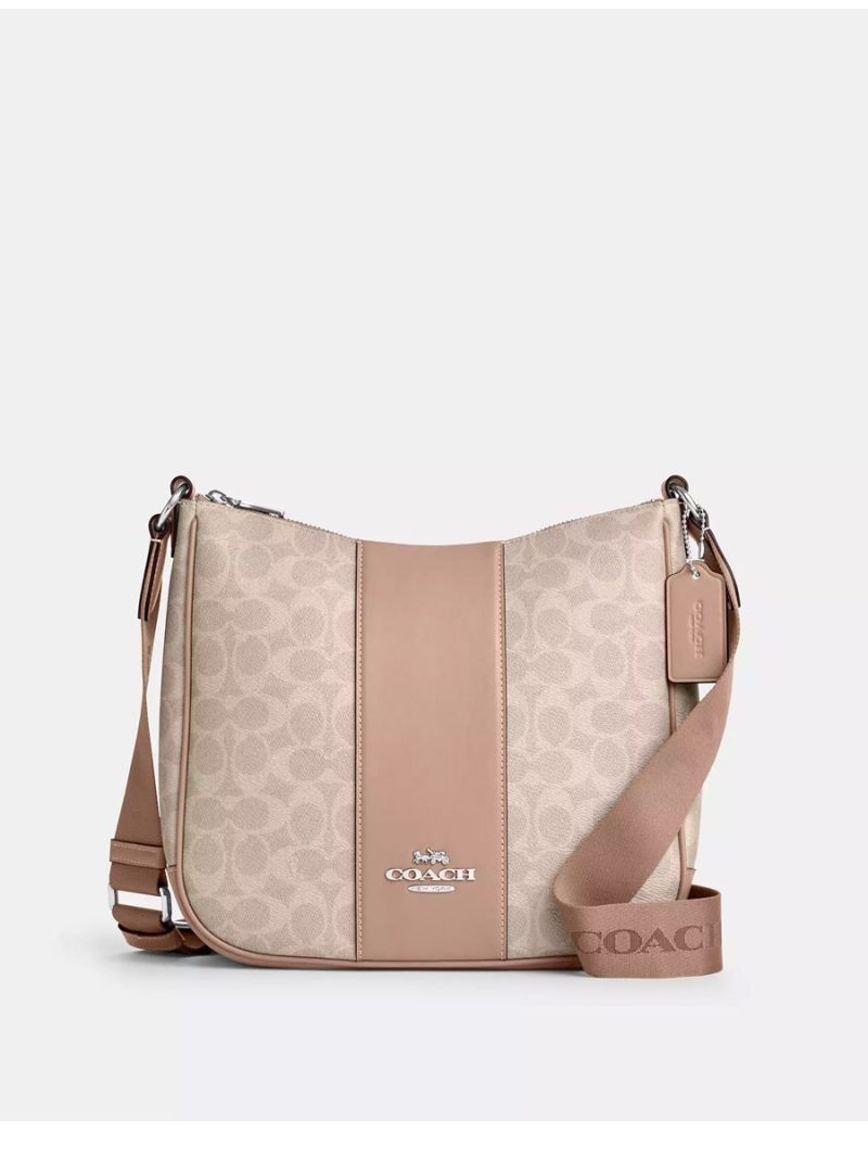 COACH Ellie File Bag In Signature Canvas With Stripe