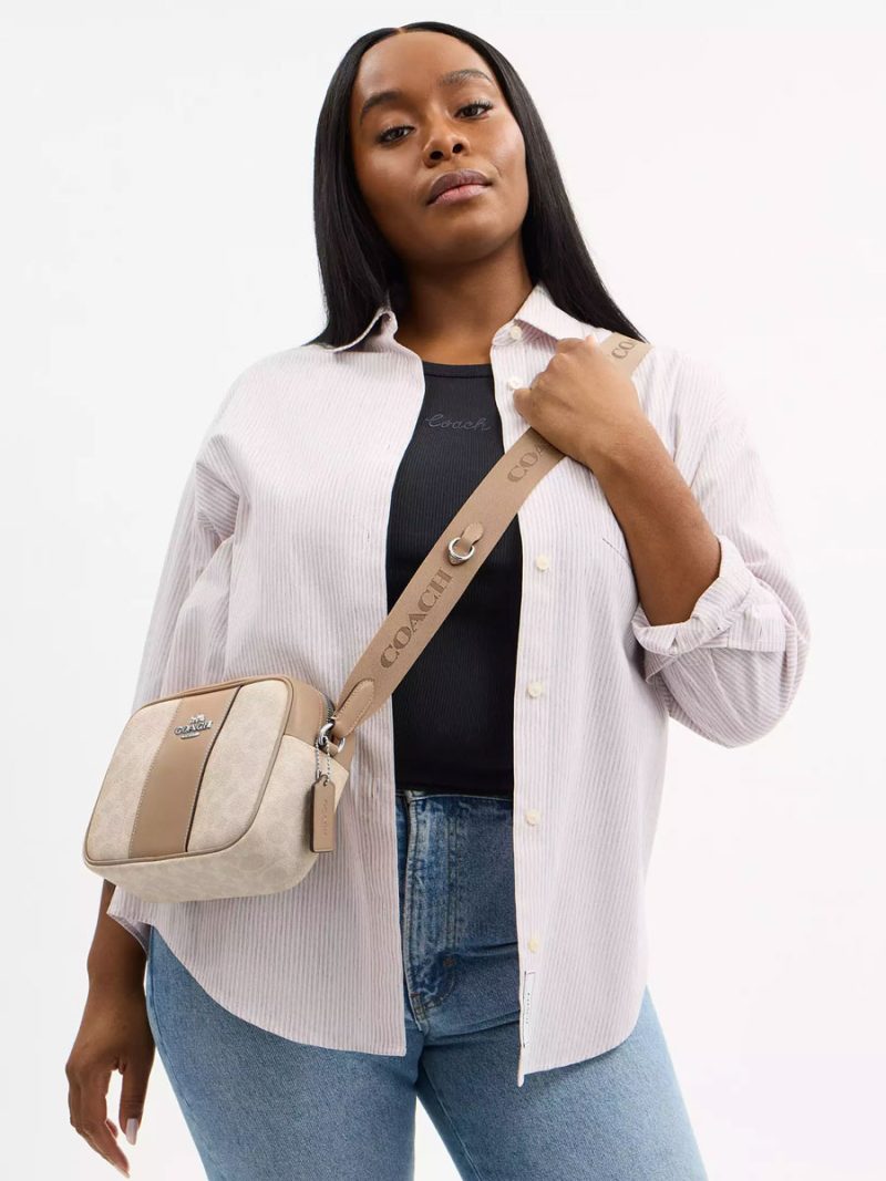 COACH Jamie Camera Bag In Signature Canvas With Stripe - Image 4