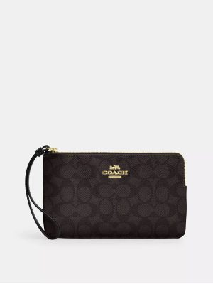 COACH Large Corner Zip Wristlet In Signature Canvas