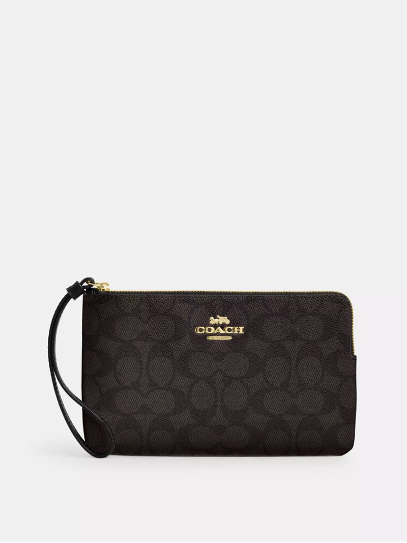 COACH Large Corner Zip Wristlet In Signature Canvas