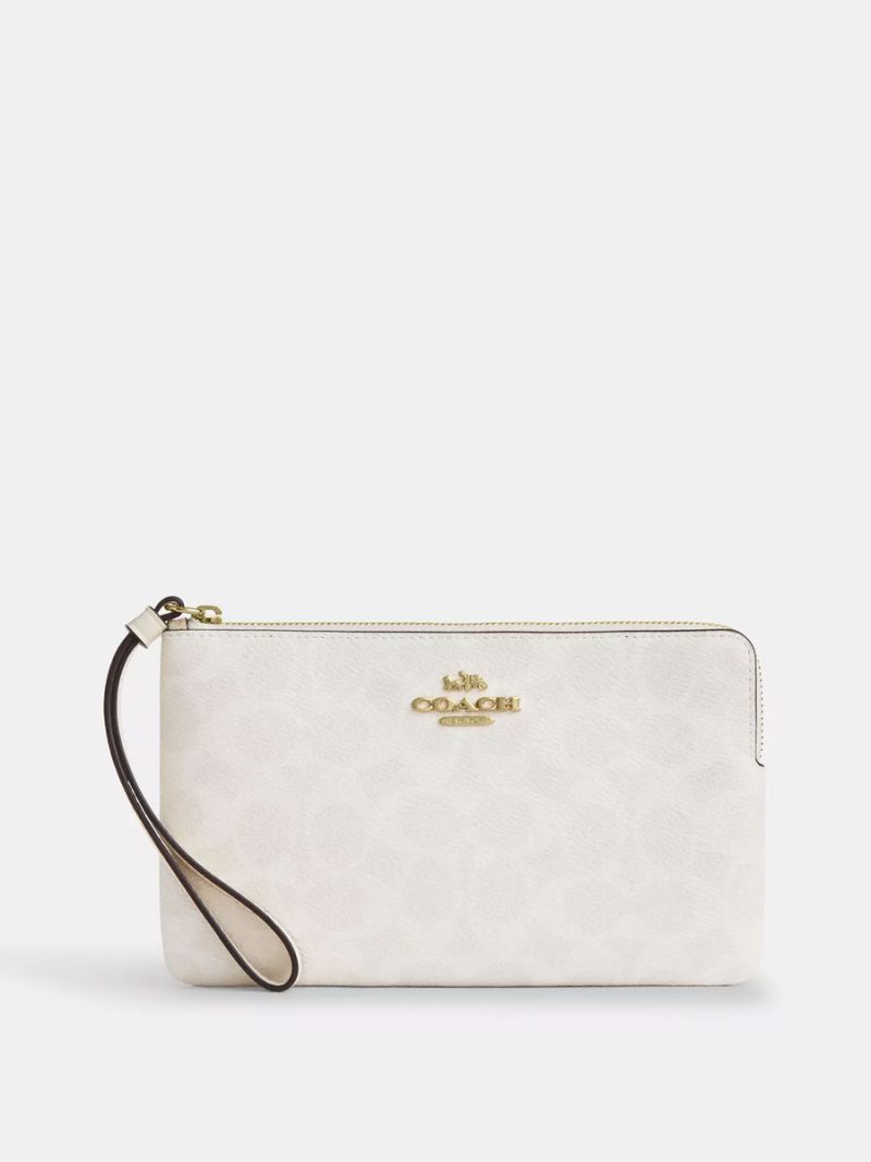 COACH Large Corner Zip Wristlet In Signature Canvas