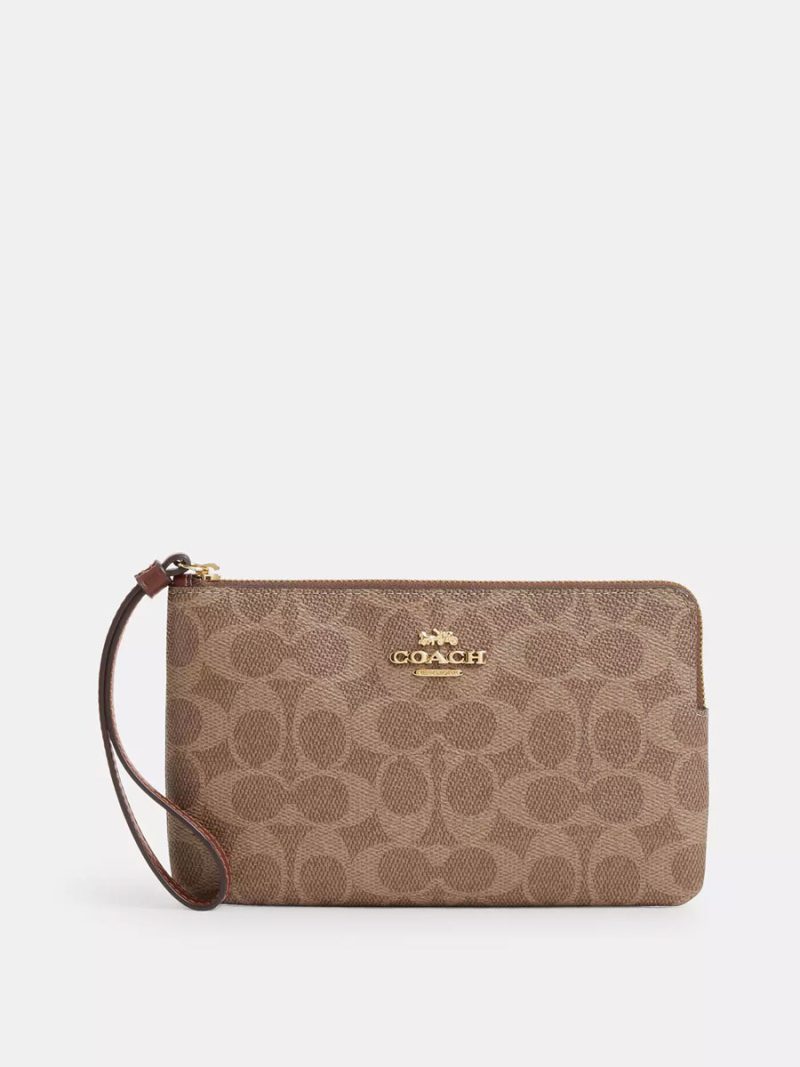 COACH Large Corner Zip Wristlet In Signature Canvas