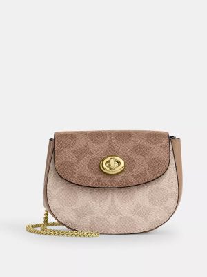 COACH Turnlock Card Case In Blocked Signature Canvas