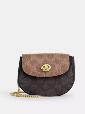 COACH Turnlock Card Case In Blocked Signature Canvas
