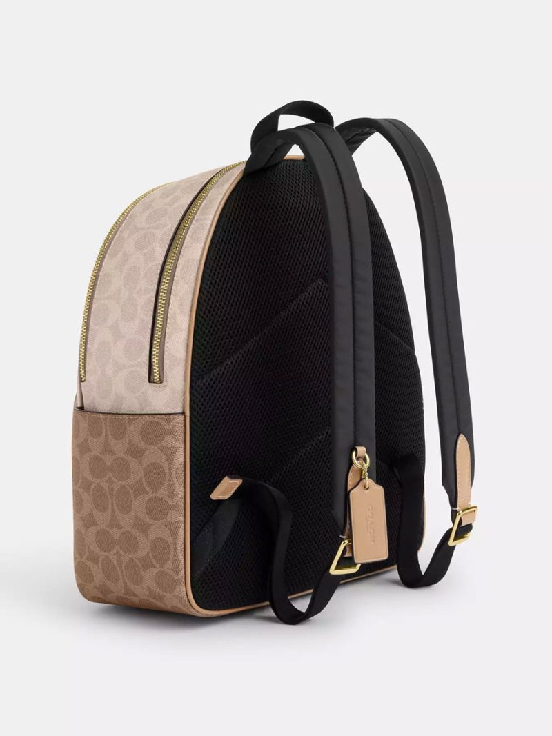 COACH Court Backpack In Blocked Signature Canvas - Image 3