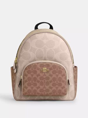 COACH Court Backpack In Blocked Signature Canvas