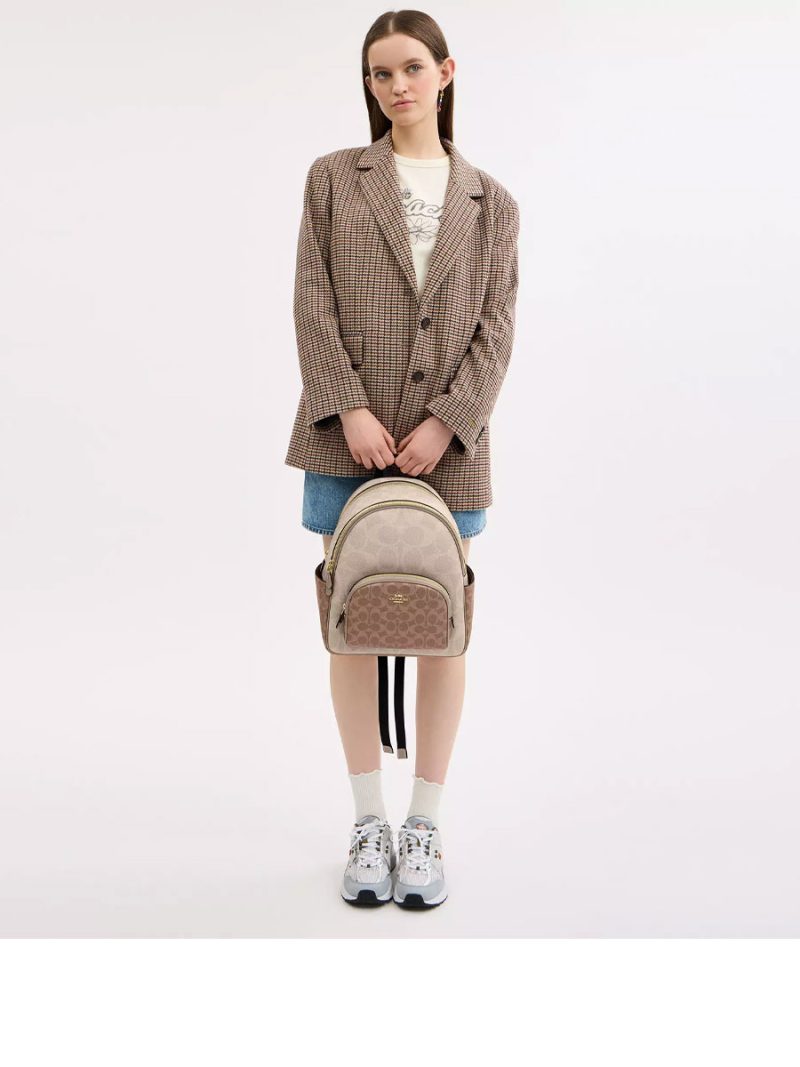 COACH Court Backpack In Blocked Signature Canvas - Image 4