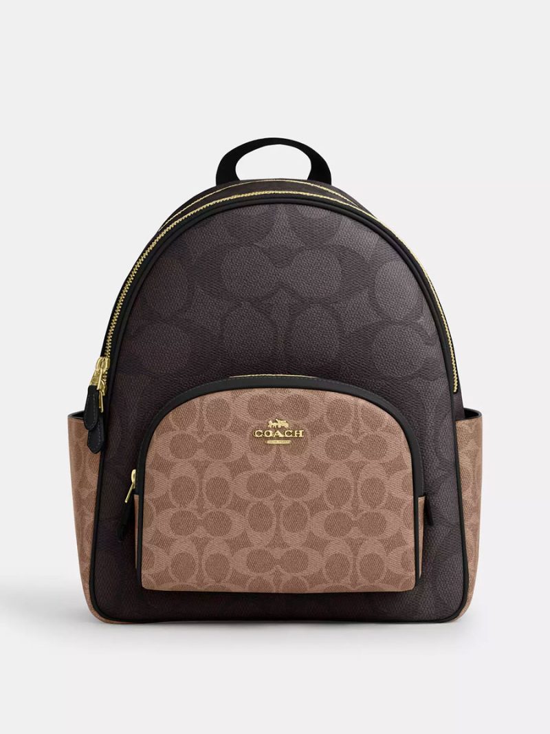 COACH Court Backpack In Blocked Signature Canvas
