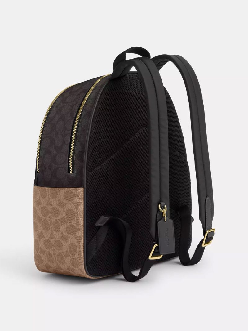 COACH Court Backpack In Blocked Signature Canvas - Image 3
