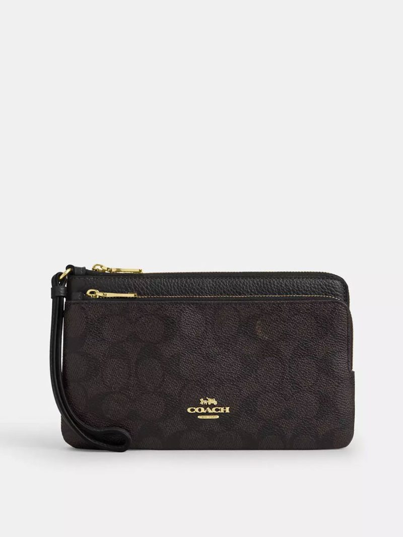 COACH Double Zip Wallet In Signature Canvas
