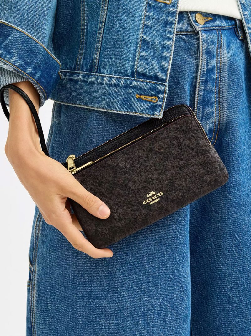 COACH Double Zip Wallet In Signature Canvas - Image 3