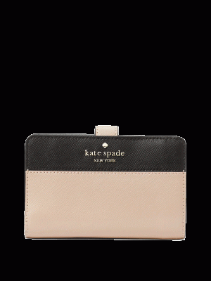 KATE SPADE Madison Colorblock Saffiano Leather Medium Compact Bifold Wallet