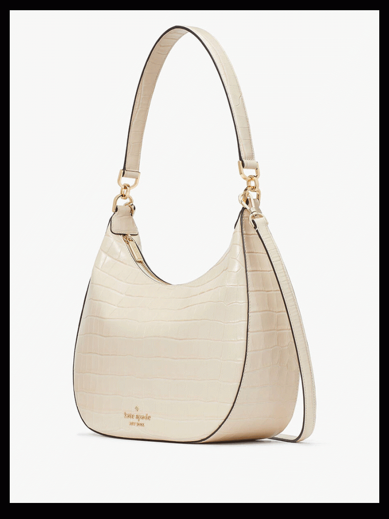 KATE SPADE Janie Croco Embossed Leather Shoulder Bag (Minor Stained) - Image 3