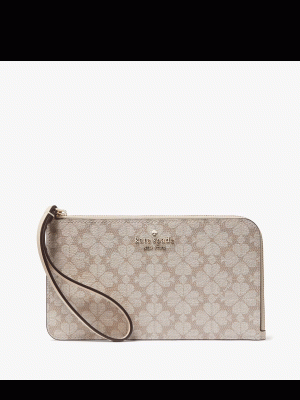 KATE SPADE Lucy Spade Flower Medium L-zip Wristlet