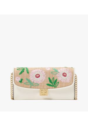 KATE SPADE Phoebe Straw Turnlock Wallet-on-chain