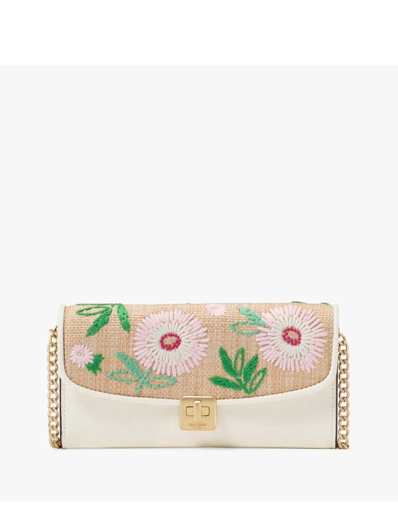 KATE SPADE Phoebe Straw Turnlock Wallet-on-chain