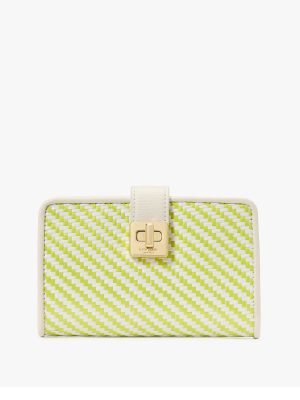 KATE SPADE Phoebe Straw Turnlock Medium Wallet