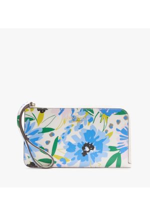 KATE SPADE Lucy Floral Medium L-Zip Wristlet