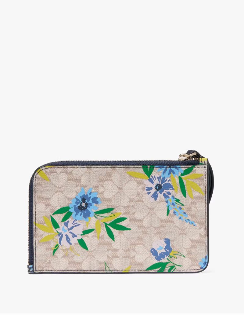 KATE SPADE Lucy Spade Flower Floral Small L-zip Wristlet - Image 3