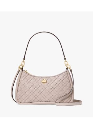 KATE SPADE Kayla Woven Leather Small Convertible Shoulder Bag