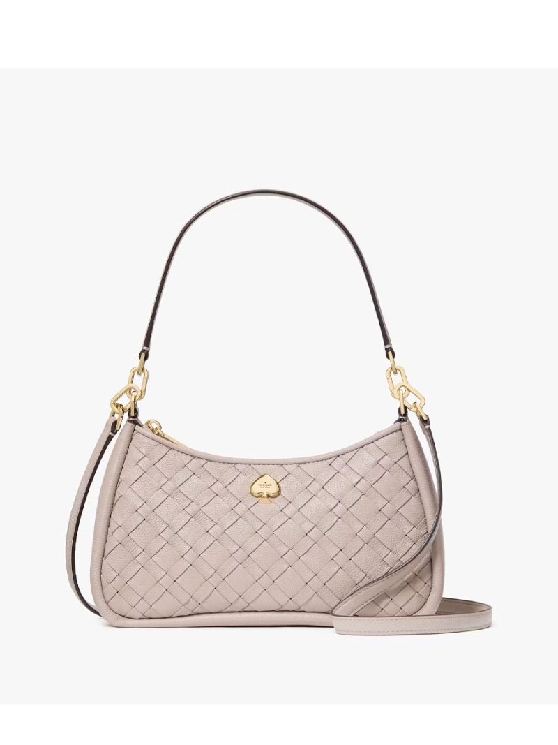KATE SPADE Kayla Woven Leather Small Convertible Shoulder Bag