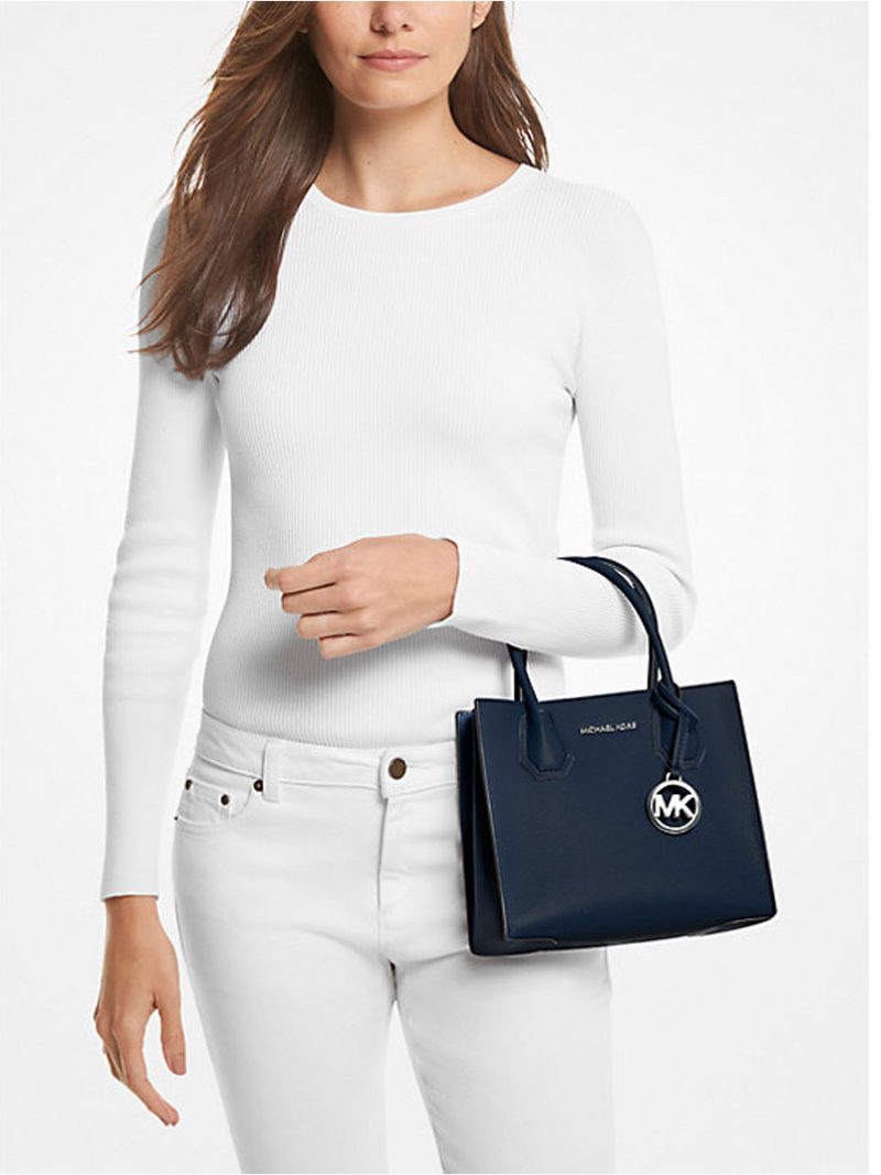 MICHAEL Michael Kors Mercer Medium Pebbled Leather Crossbody Bag - Image 3